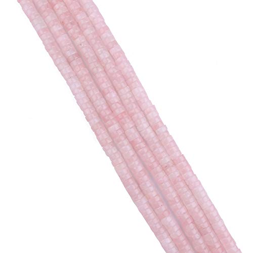 BEADIA Natural Rose Quarts Crystal Spacer Beads Caps Loose Semi Gemstone for Beading Jewelry Making 6mmx3mm 38cm - color: Rose Quarts Crystal, size: Round 6mm x 3mm