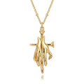 Fettero Dainty Gold Necklace for Women - 14K Gold Plated Hand Pendant Neckalces Gifts for Friends Hand Sign Language Trendy Charm Gesture Necklace Jewelry Gift - style: Nail