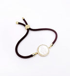 Mother of Pearl Virgin Mary Adjustable Bracelet Catholic Gifts for Women