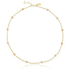 Dainty Gold Necklace for Women,Trendy 18k Gold Vermeil Sterling Silver Choker Necklace Thin Beaded Choker Necklaces Womens Simple Jewelry Gift for Valentines Day - color: November - Citrine