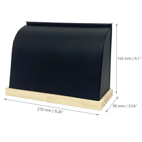 Cambered Necklace Display Stand with Leather Soft Mat Wood Jewelry Organizer Tabletop Display Holder for Necklaces,Choker Pendant (Black) - color: Black
