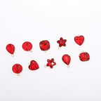 Song Xi Red Shape Random Charms For Jewelry Making Clear Crystal Charms Pendants Bracelets Necklace Earrings Bulk Keychain Arts And Crafts Diy Birthday Gifts For Women AB Color 12pcs - color: Random Shapes - Red