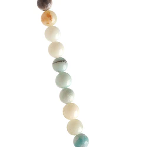 Natural Stone Beads Amazonite 8mm Polished Round Smooth Gemstone Beads for Jewelry Making 15 Inch(Amazonite,8mm) - color: Amazonite, size: 8mm