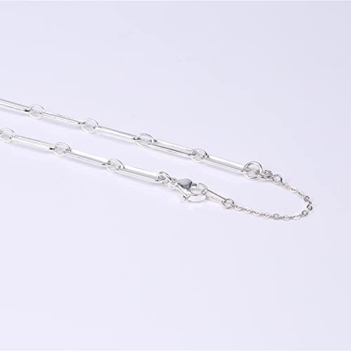 ALEXCRAFT White Gold Necklace Extenders 925 Sterling Silver Necklace Bracelet Ankle Extender Chain Extension for Jewelry Making（2 3 4 inch） - style: White Gold-Rectangle Tag