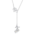 Long Necklace Sterling Silver Larait Bar Y Lariat Long Chain Drop Adjustable Necklace Gift for Her, 30" - style: Calla lily necklace