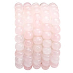 BEADIA Natural Rose Quartz Flat Cut Round Drum Stone 8mmx7mm Loose Semi Gemstone Beads for Jewelry Making 38cm - color: Rose Quartz