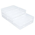 8 Pack Rectangular Clear Plastic Storage Containers Box with Hinged Lid for Beads and Other Small Craft Items (6.5 x 3.74 x 1.18 inch) - size: 6.5 x 3.74 x 1.18 inch