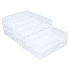 8 Pack Rectangular Clear Plastic Storage Containers Box with Hinged Lid for Beads and Other Small Craft Items (6.5 x 3.74 x 1.18 inch) - size: 6.5 x 3.74 x 1.18 inch
