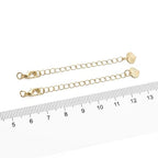 BEADIA 14K Gold Plated Extender Chains 75mm 20pcs Heart Extension Tail Chains for Jewelry Making Findings - color: Heart