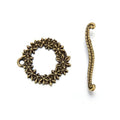 Adabele 20 Sets Flower Toggle Clasp 20.3mm (0.8 Inch) Large T-Bar Closure Tarnish Resistant Antique Bronze for Necklace Bracelet Craft Jewelry Making MC-AF53 - size: 20.3mm Floral Toggle