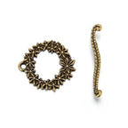 Adabele 20 Sets Flower Toggle Clasp 20.3mm (0.8 Inch) Large T-Bar Closure Tarnish Resistant Antique Bronze for Necklace Bracelet Craft Jewelry Making MC-AF53 - size: 20.3mm Floral Toggle