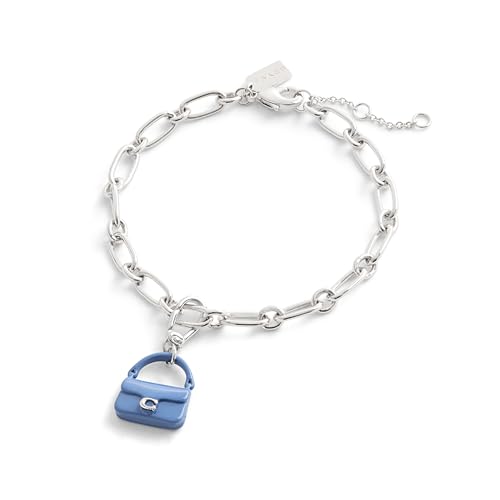 COACH Women's Collectible Signature Jewelry Charm - color: Blue/Rhodium