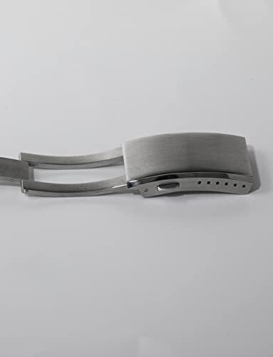 watchdives Watch Buckle 20mm Silver Fold Safety Milled Clasp Replacement Stainless Steel Watchband Clasp - color: Silver, size: 20mm