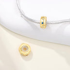 Spacer Stopper Beads for Bracelets & Necklaces, 925 Sterling Silver Beads | Smooth & Pave Cubic Zirconia (White, Blue, 18K Gold Plated) | Anti-Slide Separator Charms S925 Women Jewelry - color: 2Pcs Gold Star Spacer