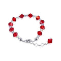 Gem Avenue Adjustable 7 to 8 inch Bracelet with .925 Silver and Austrian Crystals - color: Red