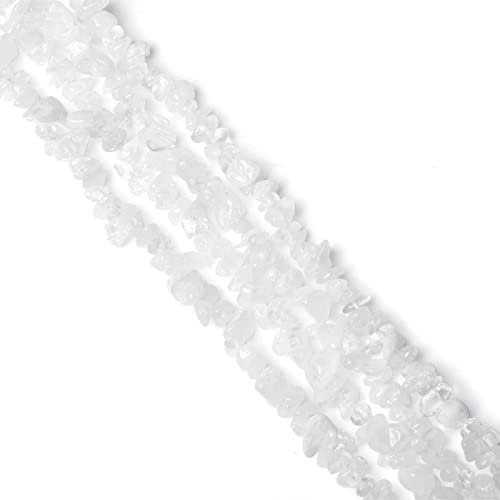 LAIDANLA Clear Quartz 400pcs Natural Chip Stone Beads 5-8mm Healing Crystal Irregular Gemstones Drilled DIY Loose Rocks Bead Crystal for Bracelet Earrings Necklace Jewelry Making Crafting - color: G-clear Quartz
