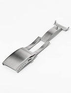 watchdives Watch Buckle 22mm Silver Fold Safety Milled Clasp Replacement Stainless Steel Watchband Clasp - color: Silver, size: 22mm