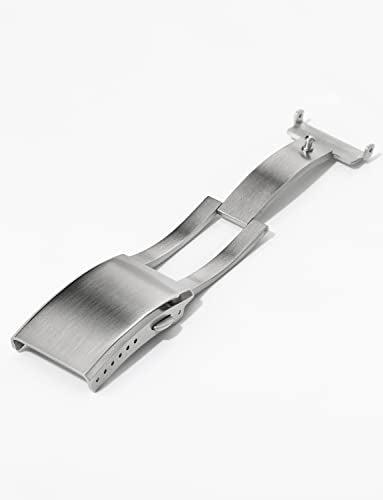 watchdives Watch Buckle 22mm Silver Fold Safety Milled Clasp Replacement Stainless Steel Watchband Clasp - color: Silver, size: 22mm