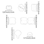 Xaekicr 8Pcs Breakfast Theme Polymer Clay Cutters Set – Toast, Bacon, Egg Shapes | Fun Clay Earring Cutters | Polymer Clay Molds for Jewelry Making | Clay Tools for DIY Crafts - color: S color