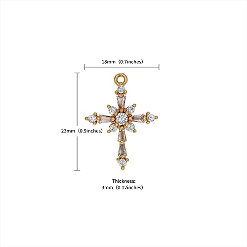Zirconia Crystal Rhinestone Cross Charms for Jewelry Making Bracelet Necklace Choke Earring Pendant Key Chain Craft Supplies DIY Accessories - color: A_10Pcs