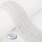 AD Beads Natural Gemstone Diamond-Cut Micro-Faceted 4mm Small Round DIY Necklace Bracelet Jewelry Making Beads (Moon Stone) - color: Moon stone