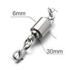 Zpsolution Screw Locking Magnetic Necklace Clasps Safety Magnetic Jewelry Clasps and Closures 6mm Silver - color: Silver