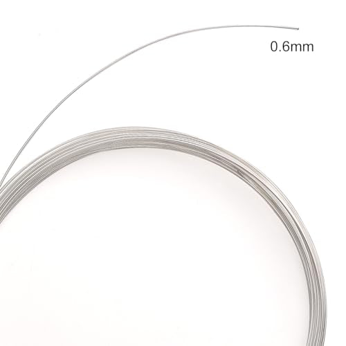 BEADIA Silver Plated Wire 0.6mm 5 Meters Bead Cord for Bracelet Necklace Charm Beading Jewelry Making Findings - size: 0.6mm, style: Silver