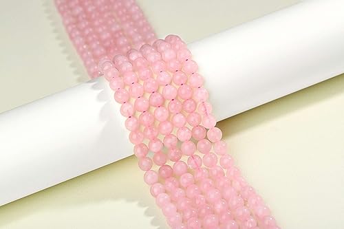 LAIDANLA Rose Quartz 6mm Natural Stone Beads Round Loose Gemstone Stone Beads for DIY Bracelet Necklace Earrings Jewelry Making Polishing Genuine Real Beading Crystal 96PCS 2 Strand 32" - color: K-Rose Quartz, size: 6mm