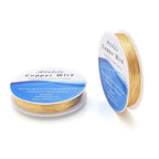 Adabele 295 Feet Premium Tarnish Resistant Round Jewelry Wire Copper Beading Wire Spool Bulk (0.5mm/24 Gauge) 18K Gold Plated for DIY Craft Jewelry Making BF286-5 - color: 18K Yellow Gold/Light Gold, size: 0.5mm (24 gauge) wire - 2 Rolls