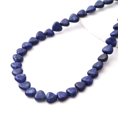 10mm Natural Lapis Lazuli Stone Beads Heart Shape DIY Loose Gemstone Energy Healing Crystal Charms for Jewelry Making Handmade - color: Lapis Lazuli