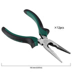 HOIGON 12 Pack 6 Inch Needle Nose Pliers, Spring Loaded Needle Nose Pliers with Wire Cutter and Strippers, Side Cutting Long Nose Pliers for Cutter and Bending Wire, Jewelry Making