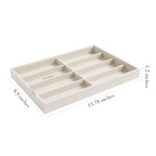 Stratalife Sunglasses Organizer Stackable Sunglass Jewelry Storage Tray with Removable Dividers Display Case for Necklace Earring Bracelet Drawer Inserts 8 Grid Beige