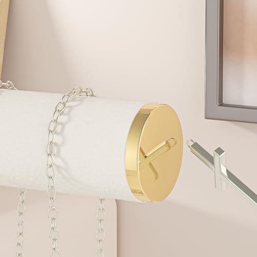 Julysky T-Bar Necklace Holder Stand,Necklace Display Stand for Selling,Necklace Organizer for Women,Necklace and Bracelet Hanger,Jewelry Stand,Necklace Storage Stand,Necklace Tree（Beige）