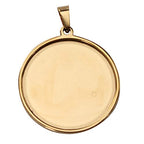10pcs stainess steel cabochon base setting 25mm round cameo pendant trays diy jewelry blank bezel for necklace making (25mm gold) - size: 25mm Gold