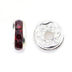 100pcs Adabele Grade A 5mm Crystal Rhinestone Rondelle Loose Beads (Siam Red) Sterling Silver Plated Spacer for DIY Craft Jewelry Making CF1-505 - color: Siam (dark red), size: 5mm (100pcs)
