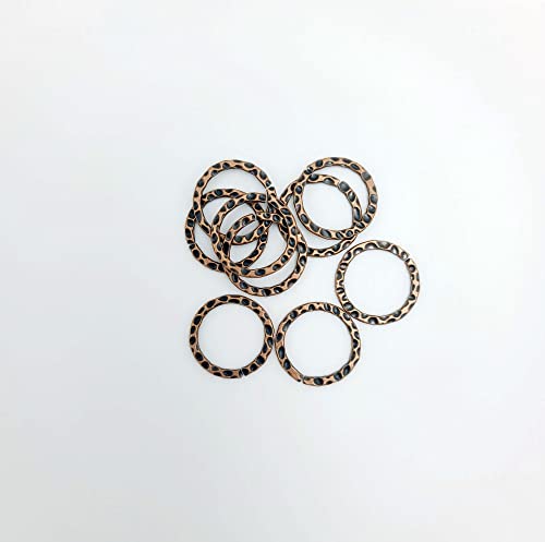 FS Brand Hammered Linking Ring-10Pcs. (Antiqued Copper) - color: Antiqued Copper