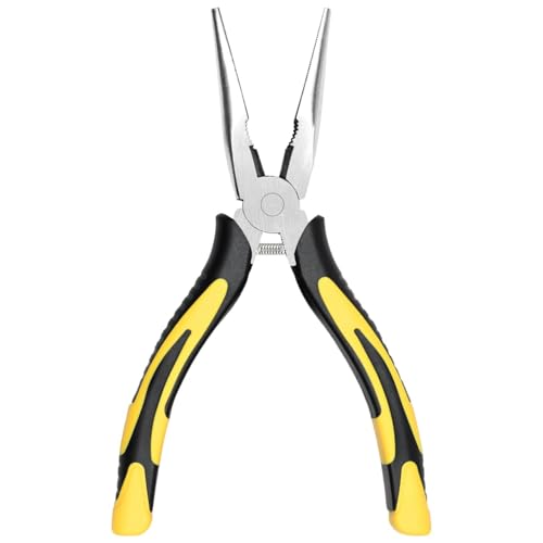 Premium Long Needle Nose Pliers-6’’, Paper Clamp Precision, High Carbon Steel, Soft Grip with Wire Cutter, Long Nose Cutting Pliers for Home, Fishing, Jewelry, Crafts,1pcs - style: One-6in
