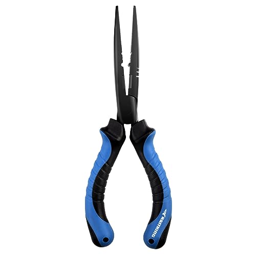 KastKing Intimidator Fishing Pliers, Corrosion Resistant Polymer Coated Fishing Tools, Tungsten Carbide Cutters, Saltwater Resistant Fishing Gear - color: F:9" Straight Nose