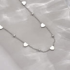 Gold Chain Necklace for Women 18K Gold Plated Dainty Star Cross Heart Cuabn Choker Chains Stainless Steel Trendy Jewelry Christmas Gifts - color: Heart-White Gold