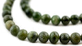 The Bead Chest Round Green Nephrite Jade Beads (10mm) - size: 10mm