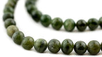 The Bead Chest Round Green Nephrite Jade Beads (10mm) - size: 10mm