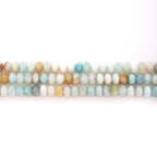 Faceted 4x6mm Natural Amazonite Stone Rondelle Spacer Gemstone Beads Loose Semi Gemstone Beads for Jewelry Making - color: Amazonite