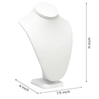 Novel Box White Leatherette Stand Jewelry Necklace Display 7.5x4x11 Inches - Freestanding Travel Necklace Holder Stand - Necklace Mannequin Organizer Stands - Necklace Displays Large - color: White Leatherette, size: Large