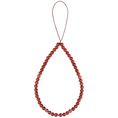 Semi-Precious Gem Stones Beaded Phone Charm Cell Phone Lanyard Wrist Strap Handmade Natural Gemstone Phone Chain string - color: Red Jasper
