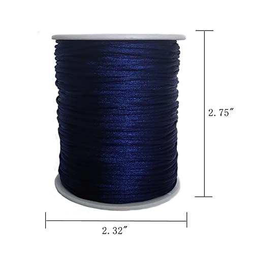 1.5mm Nylon Satin Cord Thread Beading String for Macrame Bracelets Chinese Knotting,Necklaces,Jewelry Making 109 Yards (Navy Blue) - color: Navy Blue, size: 1.5mm