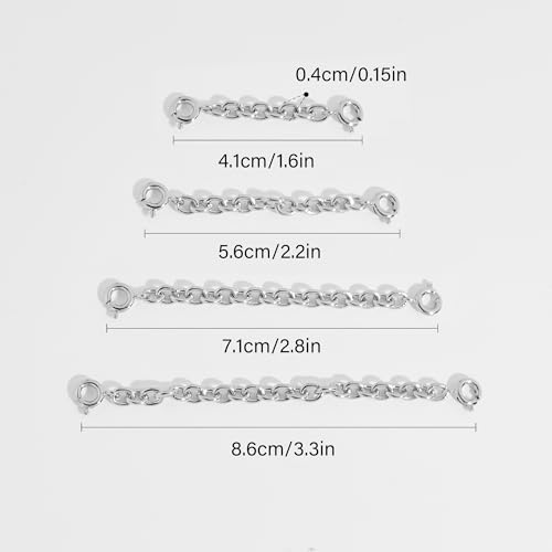 FAMARINE Gold Silver Necklace Extender Chains for Women - color: silver B