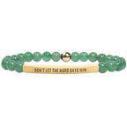 INSYOHO Dont Let the Hard Days Win Bracelet – Inspirational Healing Crystal Bracelet for Women & Men, Agate & Amethyst Beaded Adjustable, Motivational Gift for Stress Relief & Positivity - color: Green Aventurine