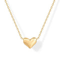 PAVOI 14K Gold Plated Cubic Zirconia Heart Necklace | Cute Dainty Love Pendant Necklaces for Women - Valentines Day Trendy Jewelry - style: Heart Plain