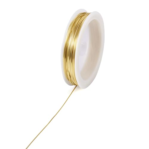 Cheriswelry 0.8mm 20 Gauge Jewelry Wire Gold Copper Beading Wire Tarnish Resistant Wire Bendable Wire for DIY Crafts Jewelry Making Necklace Earring Bracelet, 26.25 Feet - size: 20 Gauge(0.8mm)