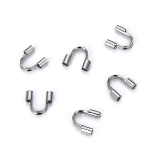 300pcs Adabele 304 Stainless Steel Wire Guard Thread Protector Loop Guardian Terminator Cable Thimble Small 1mm Hole for Craft Jewelry Making SJF253-2 - size: Hole diameter - 1mm (0.04 inch)